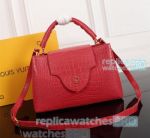 AAA Class Replica L---V New Classic Fashional Crocodile pattern Red Taurilon Leather Bag